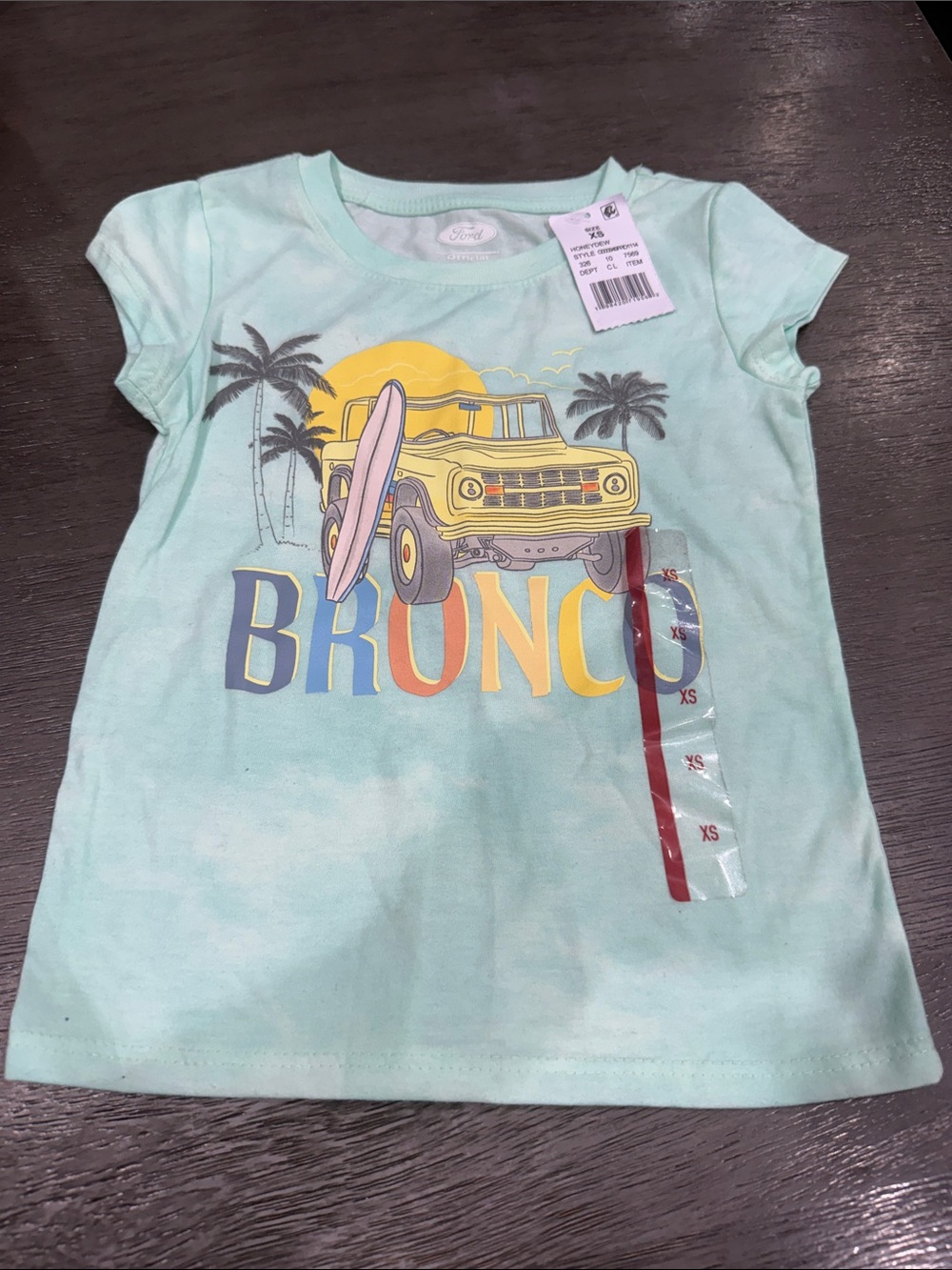 Ford Kids Mint Graphic 'Bronco' Tee with Yellow Truck